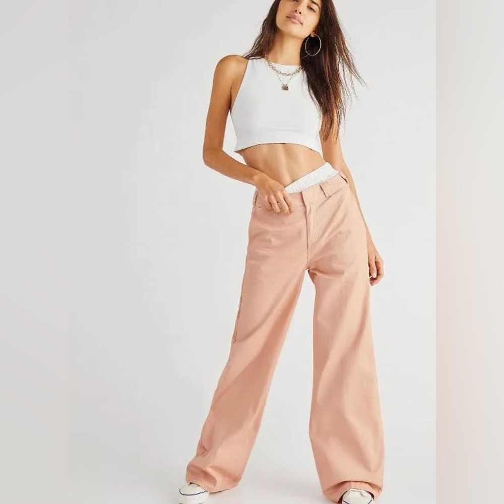 Dickies Worker Wide Leg Skater Pants, Blush, size 3 / 26